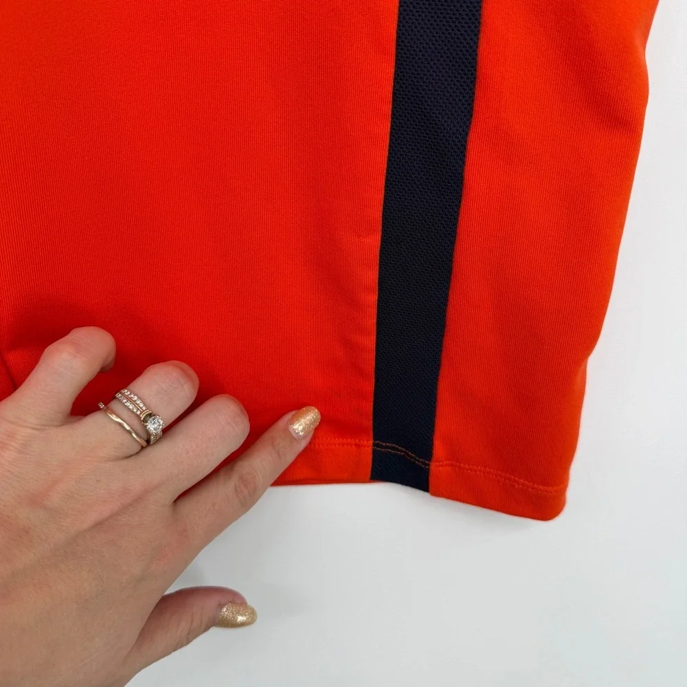 RLX Ralph Lauren Mens Polo Orange‎ Navy Performance Golf Shirt Size M